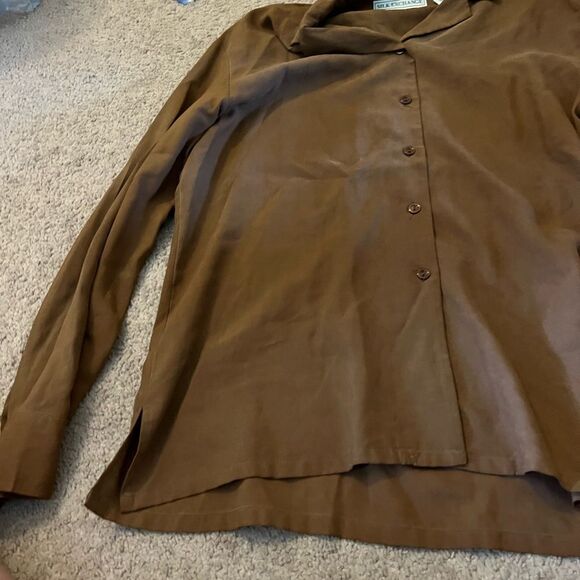 Silk exchange small brown blouse - Picture 4 of 6